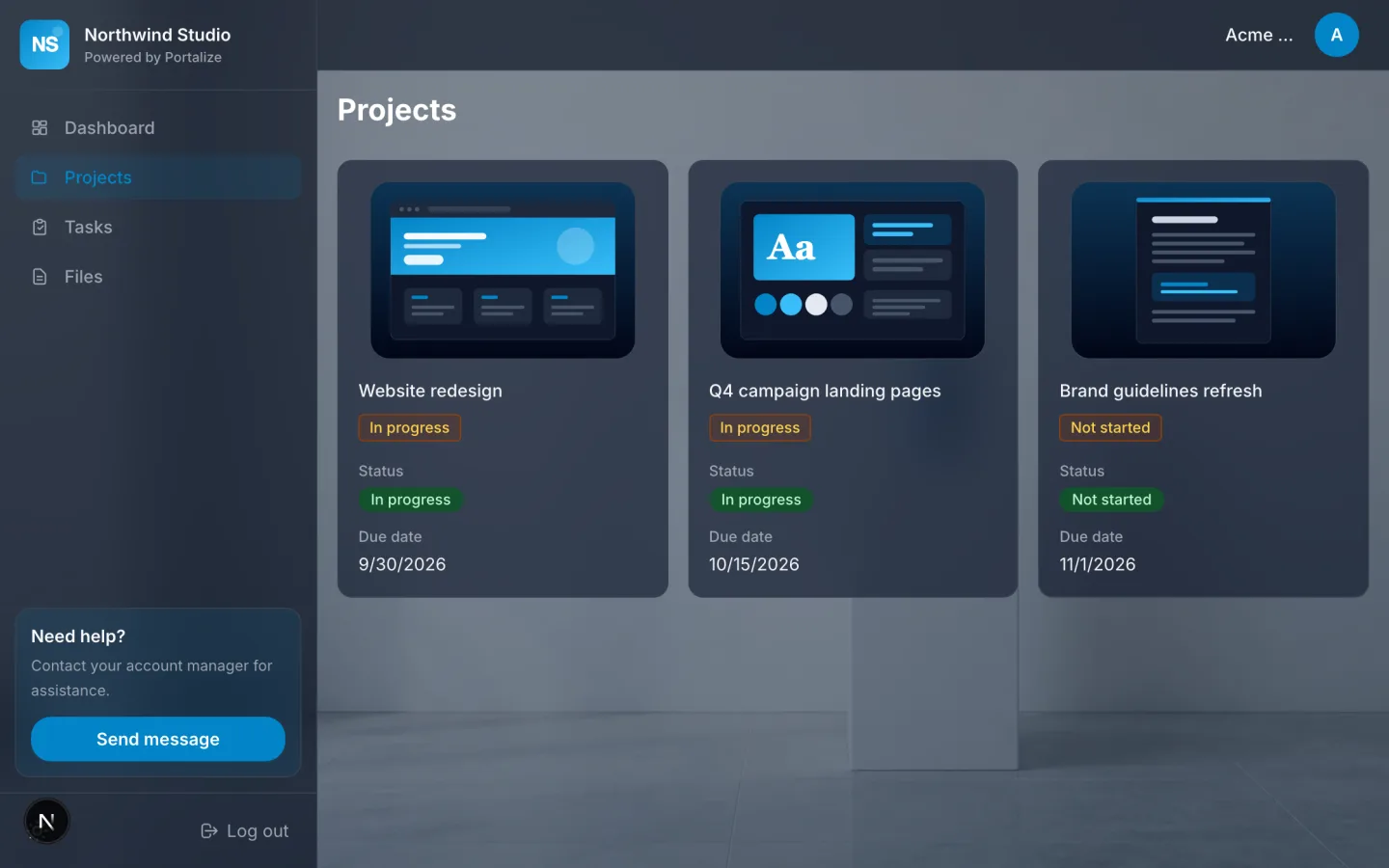 Minimal Client Portal client portal preview